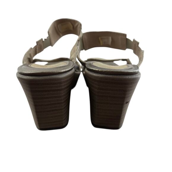 Naot Women Shoe Treasure Size 9 EUR 40 Wedge Heel Slide Sandal Gold Leather - Picture 7 of 13